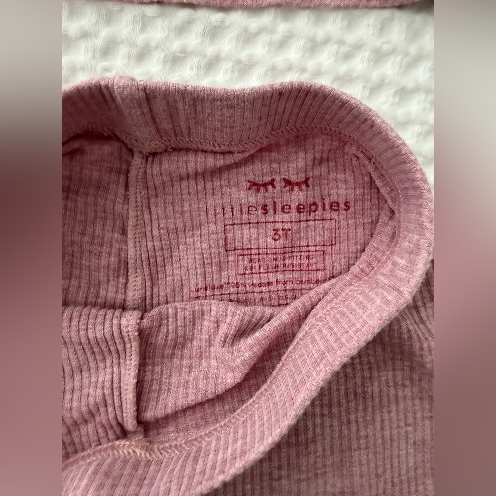 Little Sleepies Two-Peice Pajama Set Mauve Pink shorts Toddler Girl 3T - Picture 2 of 4